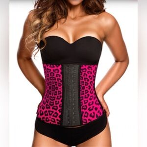 Y2K 90’s Pink Black Leopard Print Waist Trainer Corset goth party club‎ bratz M